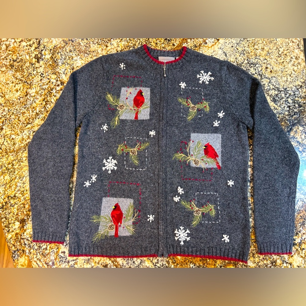 Vintage Croft and Barrow Cardinal Zip Up Sweater Size S